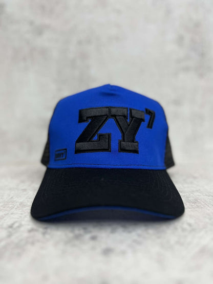 ZENY7 (BLACK & BLUE TRUCKER CAP)