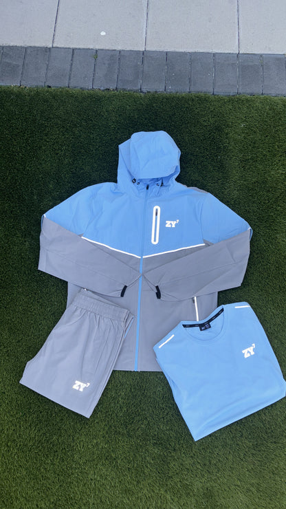 VIVID TRACKSUIT + TSHIRT (LIGHT BLUE & GREY)