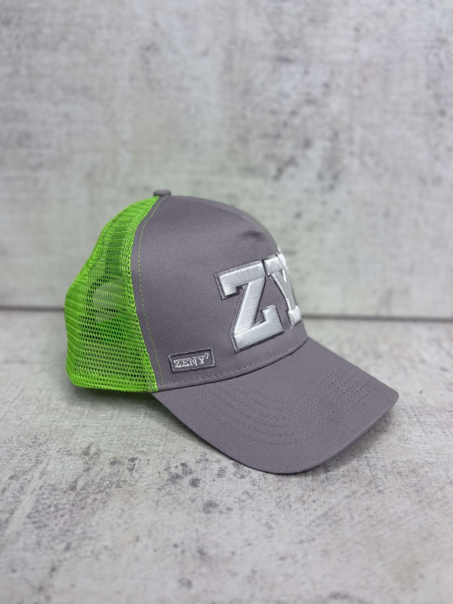 ZENY7 (GREY & LIME GREEN TRUCKER CAP)