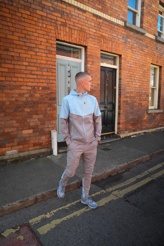 VIVID TRACKSUIT + TSHIRT (LIGHT BLUE & GREY)