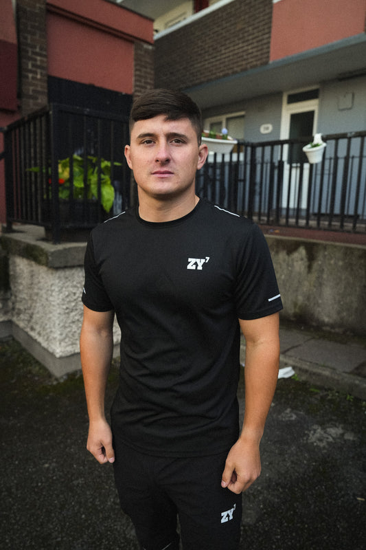 VIVID TRACKSUIT + TSHIRT (BLACK & GREY)